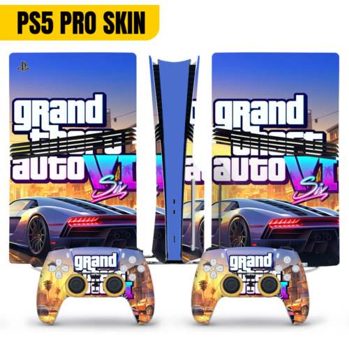 Grand Theft GT PS5 PRO Disk Digital Skin Aufkleber Vinylfolie Playstation 5 PRO - Bild 13 von 16