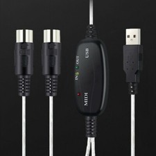 1.8m USB IN-OUT MIDI Schnittstellenkabel Konverter PC zu Musik Tastatur Kabel XY