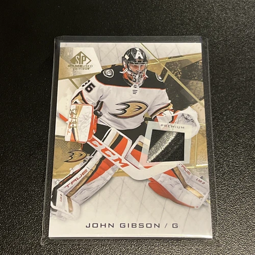 2021-22 UD SP Game Used Premium Patch John Gibson 16/25 Anaheim Ducks 