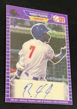 2021 Leaf Pro Set Metal '89 Purple /10 Robert Puason RC Auto #PA-RP1 Oakland A’s