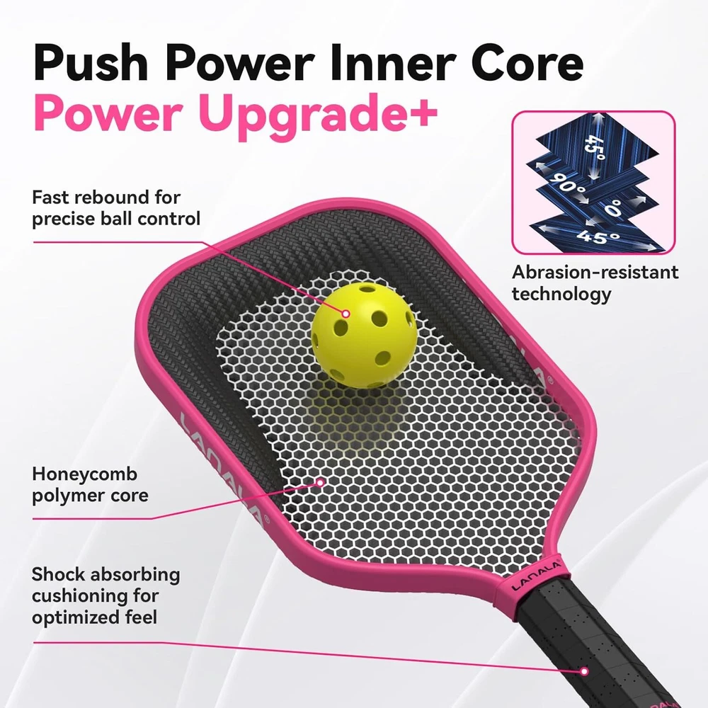 Pickleball Paddle Raw Carbon Fiber T700 Abrasion-Resistant Surface, 16MM USAPA