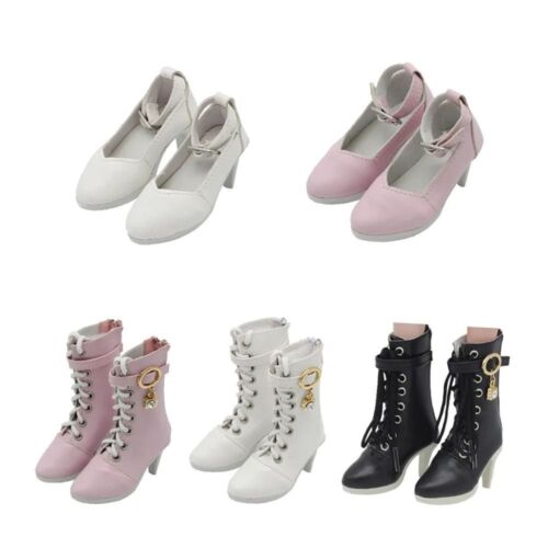 PU Leather Dolls Shoes Fashion Doll High-heeled Shoes Doll High Boots  1/3 BJD - Afbeelding 1 van 23