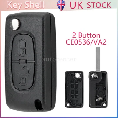 for Citroen Berlingo Peugeot Partner Van Car Key Fob Shell Case 2 Button CE0536