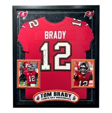 Tom Brady Autographed Tampa Bay Buccaneers Framed Jersey Red COA Fanatics Signed