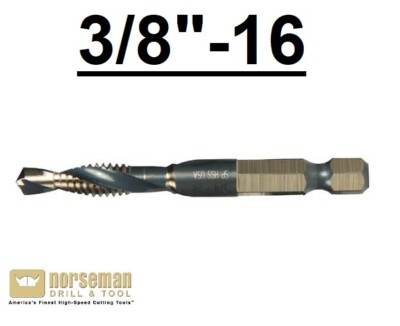 3/8-16 Combination Drill & Tap 1/4'' Quick Release Norseman / Viking