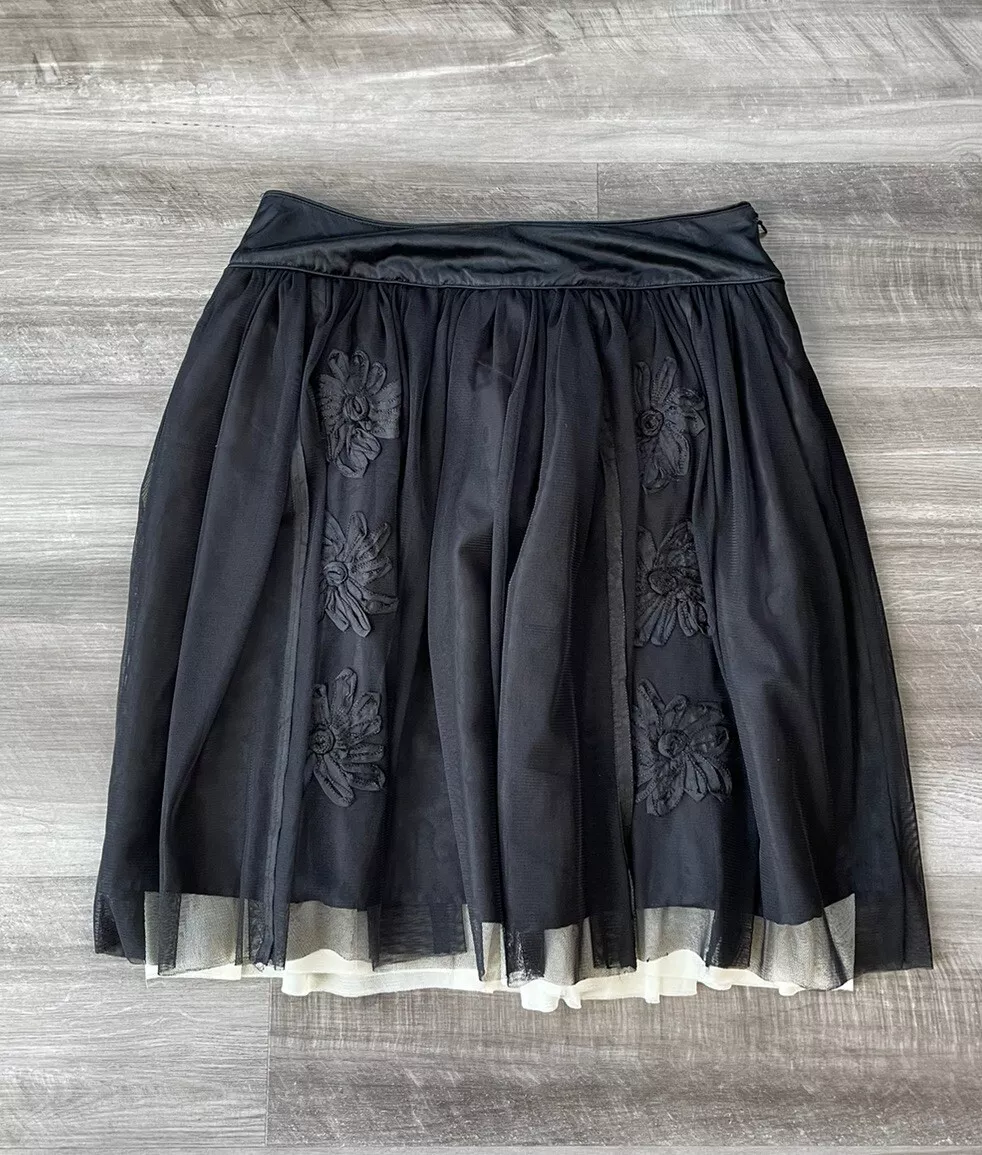 Black tulle top skirt with ribbon