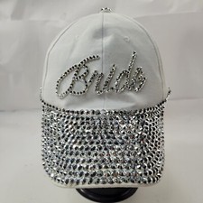 Bride Rhinestones Women's Baseball Cap Hat Strapback White One Size