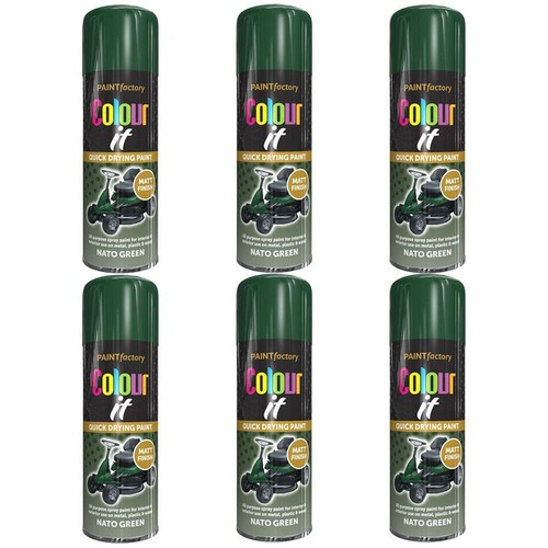 6X Nato Green Matt Spray Paint Aerosol Auto Car Lacquer Wood Metal