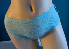 NWT 2014 Victoria's Secret Angels Embrace Aqua Sheer Lace Hiphugger Panties M