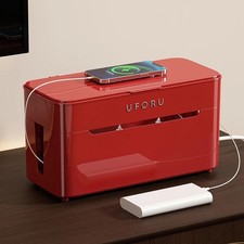 Charging Cable Storage Box with Lid Compartments for Desktop Data Cable