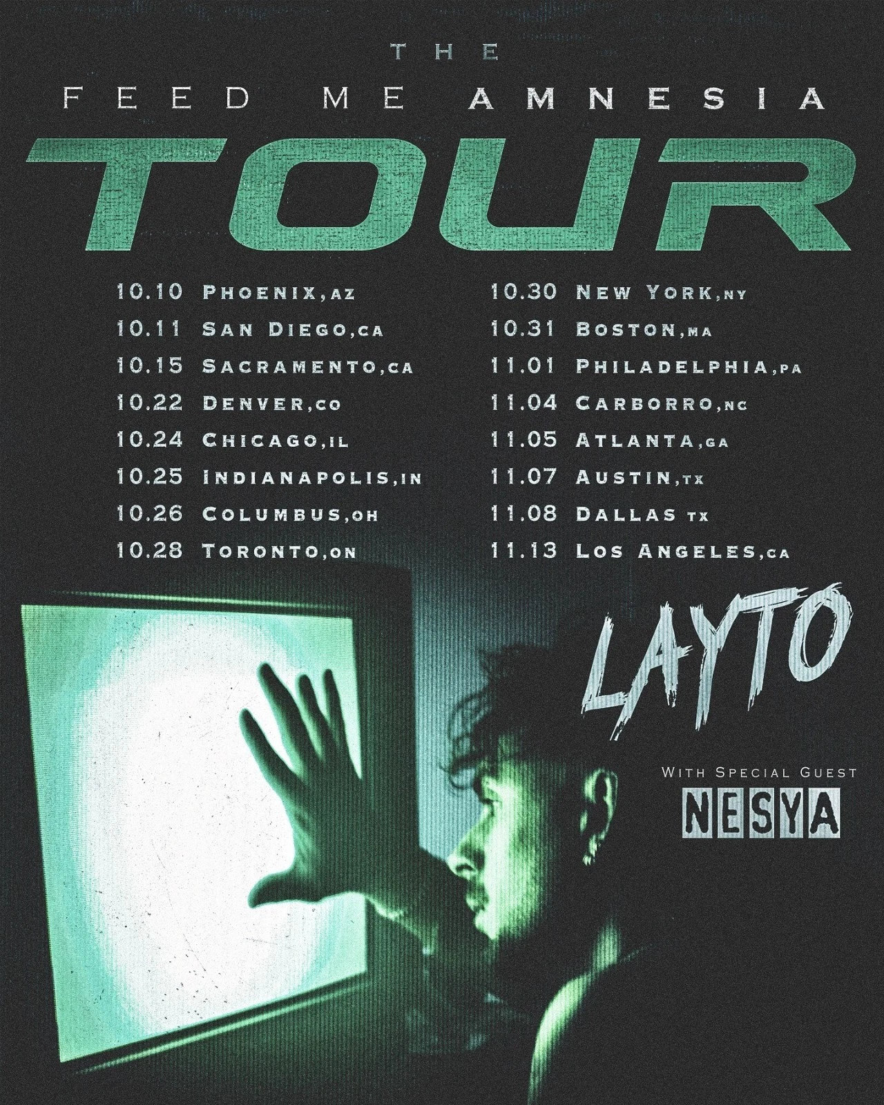Customize Layto The Feed Me Amnesia Tour 2025 Poster