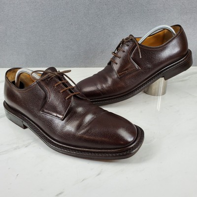 a. testoni Basic Mens Shoes Size 10.5 Leather Brown Lace Oxford Italia Orig $595