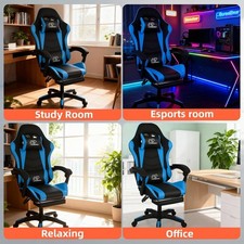 Computer Gaming Chair, Ergonomic Gaming Chair, Leather Office Chairs Foot Rest 7