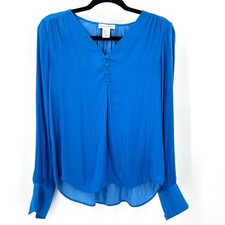 Cupcakes and Cashmere Blouse Women's XS Blue Boho Chic Minimalist Feminine Soft