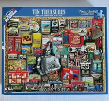 White Mountain Puzzle Tin Treasures Jigsaw Puzzle 1000 Piece 1209 USA COMPLETE