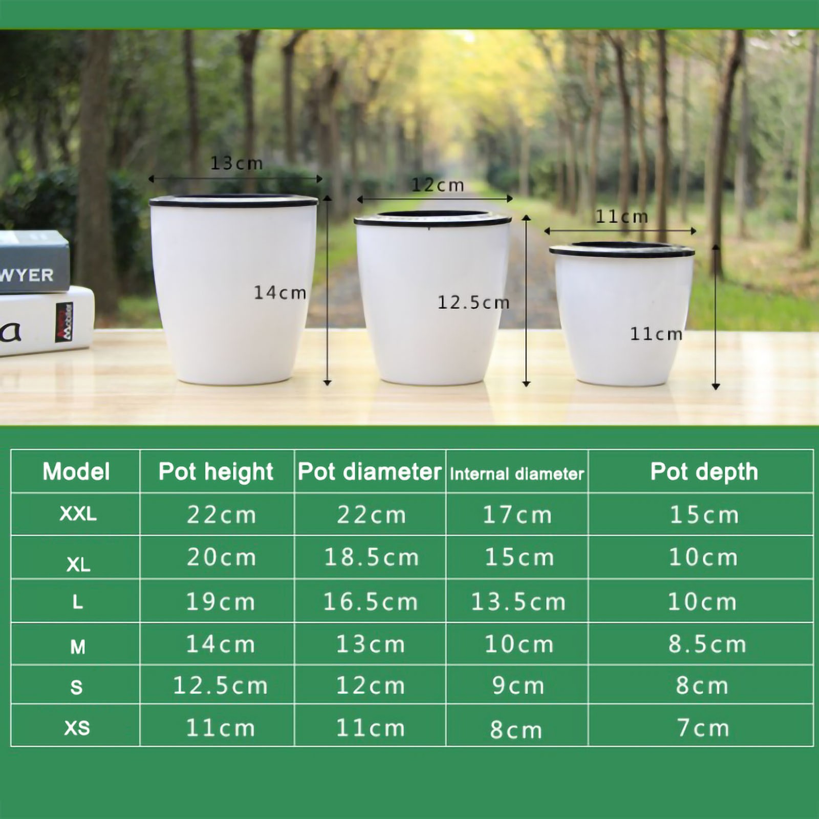 Round Flower Planter Self Absorbing Water PP Resin Flower Pot With Planting
