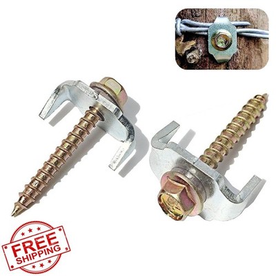 Bytcew 100pc Fence Post Screw Wire Fixer Wire Mesh Fastener