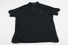 Polo Ralph Lauren Polo Shirt Men's 2XB Black Short Sleeve Flesh Pony 100 Cotton