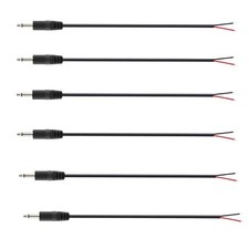 daier 6Pcs 2.5mm Male Plug to Bare Wire Open End TS 2 Pole Mono Jack...