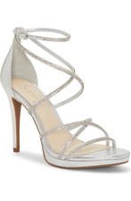 Jessica Simpson Heels Rhinestone Heels Strappy Heels Silver Heels Size 8