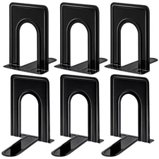 Book Ends, Metal Bookends for Shelves, Non-Skid Book End to Hold Books, Black...