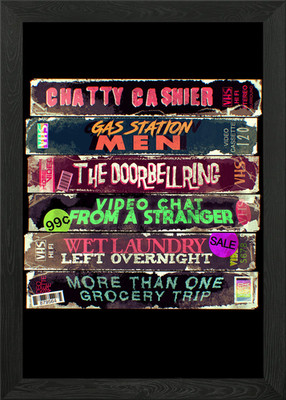 Grown Up Problem VHS Kassetten gerahmt Wandbild Poster Leinwanddruck Bild