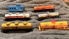 Vintage Model Train Mixed A Lot, Tank, box Cars, Caboose Set Of 6