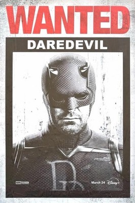 Wanted Daredevil Marvel Vintage Black White Hero Poster