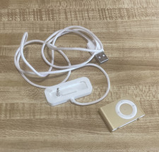 Apple iPod Shuffle USB Charging Cradle Dock w/ Cable, White/Gold