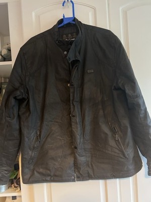 Barbour International Herren Wachsjacke - Ducal - XL - Bomber Biker Style