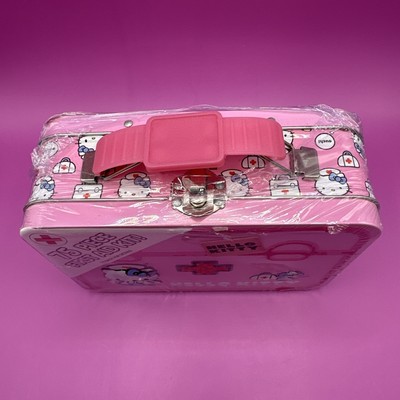NEW 2013 Sanrio Hello Kitty 75 Piece First Aid Kit Pink Handle Tin