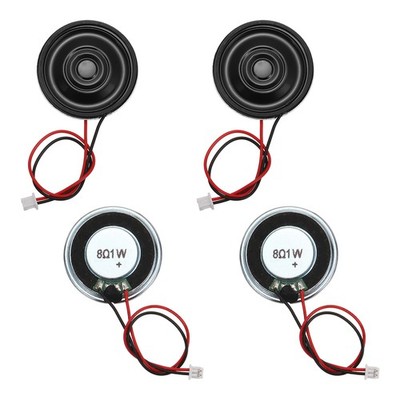 4 Pcs 8 Ohm Small Speaker, 1W 30mm OD Metal Shell Round Magnet Tiny Speaker