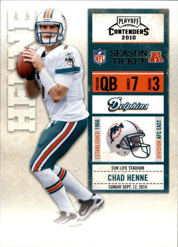 Chad Henne #50 2010 Playoff Contenders card
