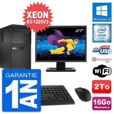 PC tour Dell XE2 MT Bildschirm 27 '' Xeon E3-1225V3 RAM 16Go Disc 2To Windows 10