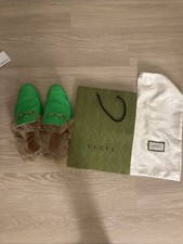 Gucci Princetown Fur Lined Leather Mule Slipper Horsebit Slipper