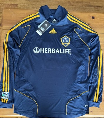 Beckham LA Galaxy Adidas MLS Long Sleeve Away Navy Jersey NWT Men s Large Rare