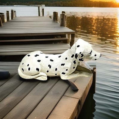 Vintage Large Sandcast Dalmatian Dog Puppy USA  1986  10 1/2'' x  5''