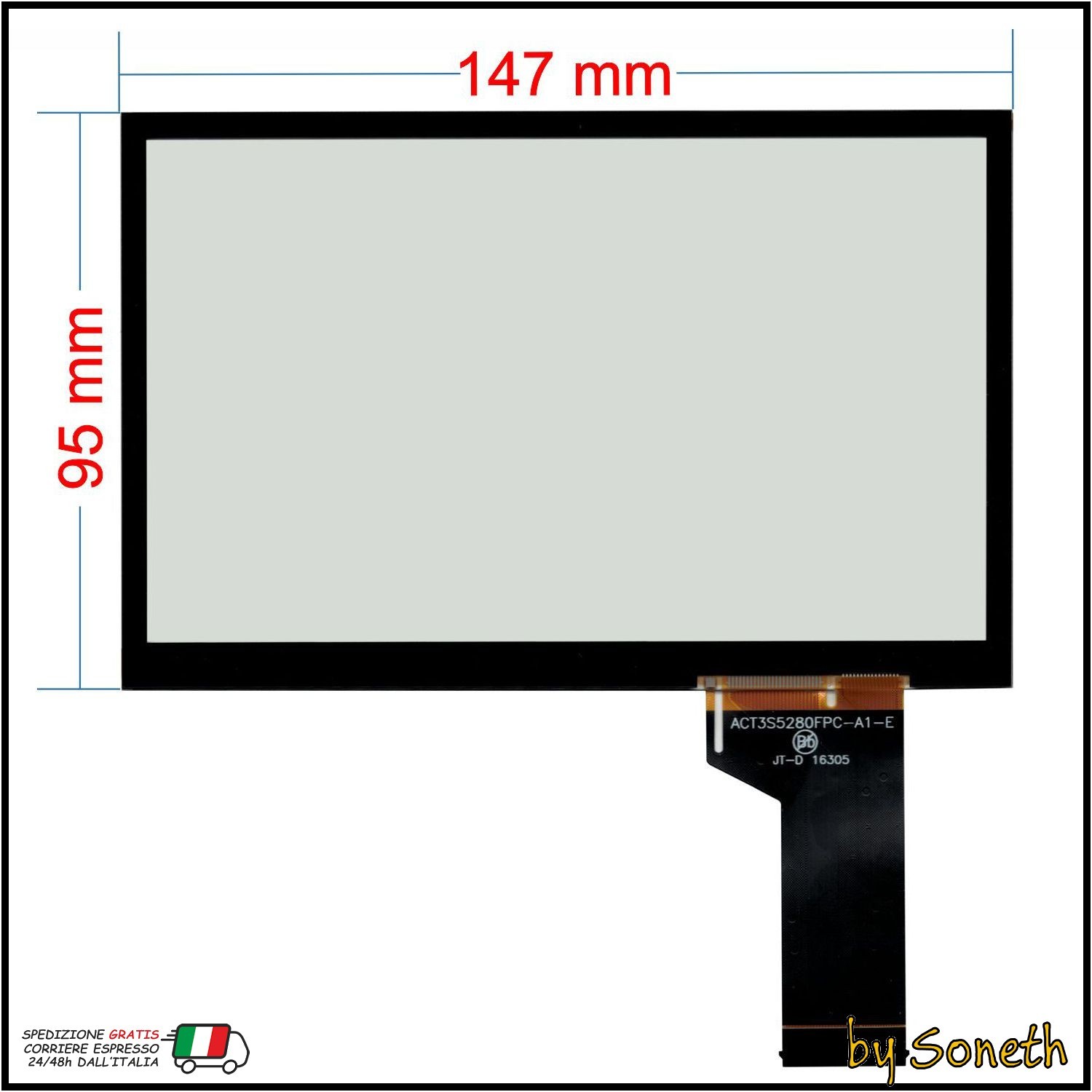 VETRO TOUCH SCREEN NAVIGATORE RADIO PER VOLKSWAGEN SHARAN MIB STD2 PQ