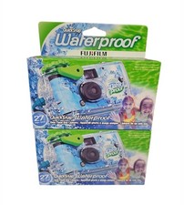 2 Pk Fujifilm Quick Snap Waterproof Single Use 27 Exp/Pos Each Camera Exp.10/25