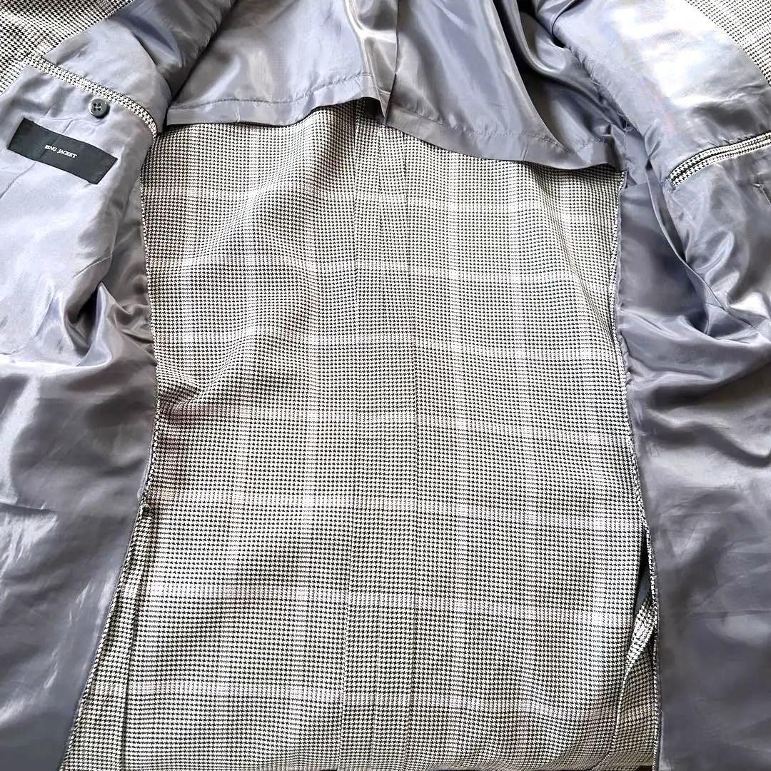 RING JACKET Wool Silk Houndstooth 3 Button Tailor… - image 6