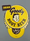 1950s GOODY ROOT BEER Soda BOTTLE TOPPER Vintage Advertising Cardboard Sign
