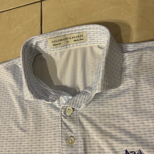 Holderness & Bourne Men's M 21x28.5 Geometric Somerset Hills Country Club Polo - Picture 6 of 12