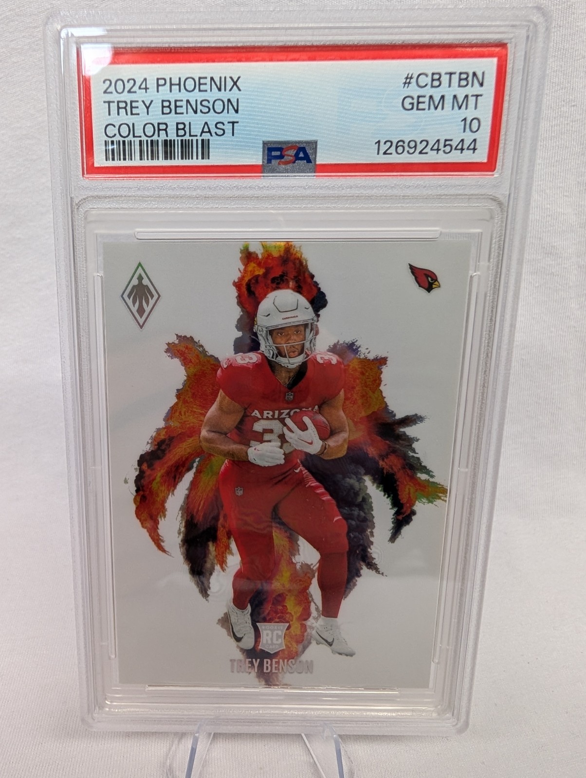 2024 Panini Phoenix - Color Blast Trey Benson #CB-TBN (RC) - GEM MT 10 - Arizona