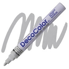 DecoColor, Paint Marker, Silver Ink, Broad Point, Permanent, Oil Based, Opaque