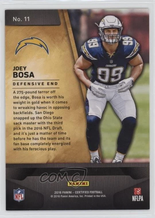 2016 Certified Gold Team Mirror Red /99 Joey Bosa #11 Rookie RC - Image 2 of 2