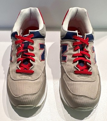 New Balance 574 Passport Pack Men s Gray Red Blue Low Top Lace-Up Sneakers