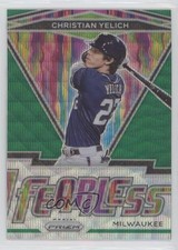 2021 Panini Prizm Fearless Green Wave Prizm Christian Yelich #FR-14 0c3e
