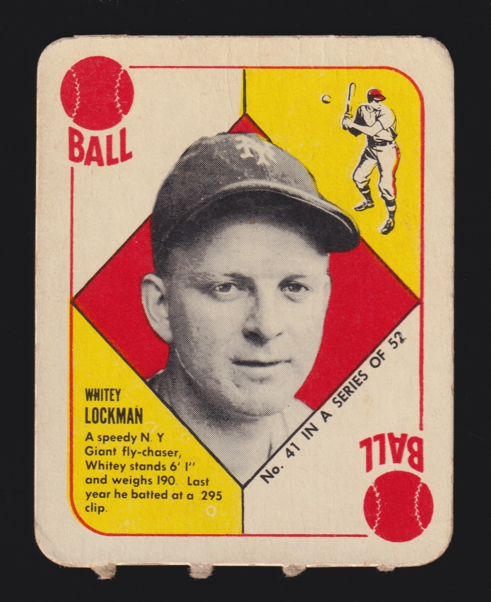 Whitey Lockman #41 Baseball Cards 1951 Topps Red Back trading card — raw and PSA graded price guide