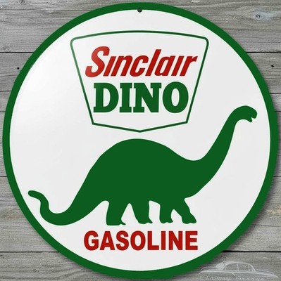 Sinclair Dino Gasoline 12'' Diameter Novelty Metal Sign Made In USA New!