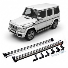 Trittbretter passend f&uuml;r Mercedes G-Klasse W463 1989&ndash;2018 &ndash; Silber/Schwarz